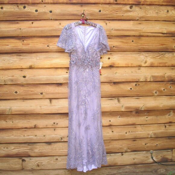 Mac Duggal $798 67493 Womens VINTAGE FLUTTER SLEEVE EVENING GOWN Dress - Picture 5 of 16